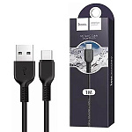 Кабель сетевой USB - Type-C " Hoco " X20 черный, круглый, 3м, 3A, силикон