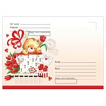 Конверт " Мир открыток " 9-10 Мишка в коробке, 118*233мм, без отделки