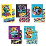 Тетрадь А5 48л клетка " Академия Групп " Animal Planet, офсет, на скобе, обложка - мелованный картон, тиснение фольгой, конгрев, выборочный УФ-лак, 5 дизайнов в спайке