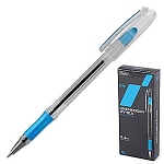 Ручка шариковая " Hatber " К-9 синяя 0,4мм, толщина письма 0,2мм, чернила на масляной основе, игольчатый пишущий узел, с резиновым грипом