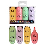 Набор текстовыделителей МИНИ, 4цв, пастель, 1-5мм, Kitty " deVente " ПВХ упаковка, европодвес