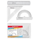 Набор линеек " Erich Krause " Clear Glitter прозрачный с блестками, пластик, линейка 15см, угольник 9см, транспортир 180гр, zip-пакет