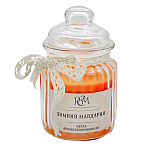 Свеча ароматизированная в банке Новогодняя " РСМ " Зимний мандарин, 75*120мм, время горения 45часов, со стеклянной крышкой