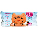 Салфетки влажные детские 120шт " BablVini " Bamboo Line Тигр, клапан, пластиковая крышка