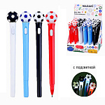 Ручка шариковая автоматическая " Mazari " Мячи, 0,7мм сменный стержень100мм, подсветка, 4 цвета, пулевидный пишущий узел, пластиковый корпус, картонный дисплей