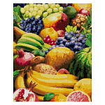 Картина алмазная " Lori " 40*50см Сочные фрукты, полное заполнение, основа с цветной схемой, комплект квадратных страз, стилус, лоток для страз, сухой клей