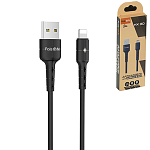 Кабель сетевой USB - Lightning " FaisON " HX30 Star чёрный, круглый, 1м, 2,1А, силикон