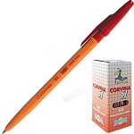 Ручка шариковая " Corvina 51 " красная 1,0мм длина стержня 152мм, желтый корпус, колпачок красный