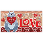 Конверт для денег " Мир открыток " 2-16 Love Мишка с сердцем, 165*85мм, блестки, текст