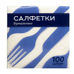 Салфетки бумажные 1-слойные " Ромашка " 100шт, 100% целлюлоза, 24*24см