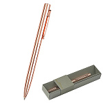 Ручка подарочная шариковая автоматическая " Bruno Visconti " Firenze синяя 1,0мм, толщина письма 0,7мм, поворотный механизм, корпус- металл, покрытие soft touch, цвет корпуса розовое золото, металлический наконечник, металлический клип, подарочная упаковк