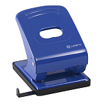 Дырокол на 40л " Lamark " Mettallic металлический, встроенная линейка, синий
