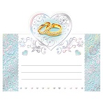 Банкетная карточка свадебная  " Мир открыток " 4-07 Золотые кольца, 156*93мм, фольга