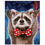 Картина алмазная " Lori " 40*50см Енот, полное заполнение, основа с цветной схемой, комплект квадратных страз, стилус, лоток для страз, сухой клей