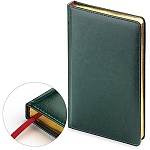 Ежедневник недатированный БОЛЬШОЙ ФОРМАТ А4 210*302мм искусственная кожа " Альт " 136л Sidney Nebraska Зеленый, поролон, линия, белый офсет 70г/м2, печать в 2 краски, ляссе, золотой срез