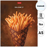 Тетрадь спираль А5 96л линия " Hatber " Brand Food Выпуск №1, обложка- мелованный картон, глянцевая ламинация, 2 дизайна в спайке