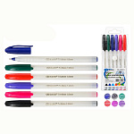 Ручка шариковая " Basir " синяя 1,0мм, толщина письма 0,5мм, трехгранный белый перламутровый корпус, чернила на масляной основе