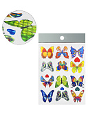 Наклейки " KWELT " А6 Разноцветные бабочки, голография