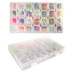 Набор бусин " Tukzar " Смайлы, в наборе: пластиковый контейнер, 28 ячеек, бусины, застежки