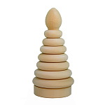 Деревянная заготовка из липы " Мастерская РуТвор " Пирамидка разборная, h=140мм d=65мм