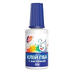 Клей ПВА " Луч " белый флакон 20 г Белый флакон, (бумага, дерево, картон, кожа, ткань)