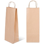 Пакет бумажный под бутылку крафт " ПЗБМ " 15*39*8см крученые ручки