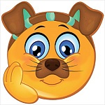 Украшение на скотче " Праздник " 190 Пёс, 196*196мм, вспененный скотч, глянцевый УФ-лак