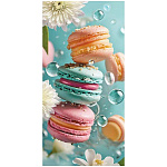 Конверт для денег " Праздник " 410 Без названия- Разноцветные пирожные, 84*168мм, глянцевый УФ-лак, без текста