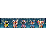 Закладка-линейка " Праздник " 035 Щеночки в костюмчиках, глянцевый УФ-лак