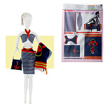 Набор для шитья игрушек " DressYourDoll " Одежда для кукол №2 Нэнси Марин (Nancy Marine) 11см, уровень сложности 2, состав набора: ткань, с нанесенными деталями одежды, бумажное лекало, пакет, европодвес