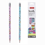 Набор карандашей ч/гр " Hatber " Sweets НВ с ластиком, круглые, деревянные, заточенные, 2 дизайна, картонная упаковка