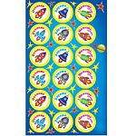 Наклейки-похвала " Мир открыток " 0-11 А6 Космические ракеты- Отлично, хорошо, можешь лучше, фон синий, без отделки