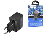 Блок питания сетевой " Hoco " CS71A Star speed черный, 3,0А, PD, AFC, QC3.0, 20Вт, USB, Type-C (кабель в комплект не входит)