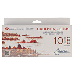 Сангина/сепия " Ладога " ассорти 10шт, картонная упаковка, европодвес