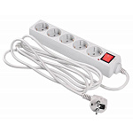 Сетевой фильтр " Buro "  3м 5 розеток, 7А, без защитных шторок, защита от короткого замыкания, защита от перегрева, серый
