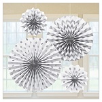 Набор украшений " Amscan " Фант White Горошек-Шеврон блеск, в упаковке 4шт