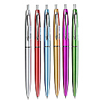 Ручка шариковая автоматическая " Mazari " Erstan синяя 0,7мм, пластиковый корпус, сменный стержень 107мм, цвет корпуса - ассорти 6 дизайнов, картонный упаковка