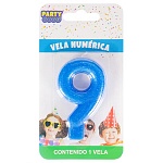 Свеча для торта цифра " Миленд " 9, синяя, 14*8*1см, картонный блистер, европодвес