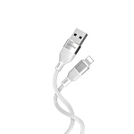 Кабель сетевой USB - Lightning " Smartbuy " S72 белый, 1м, 2,4A, силикон