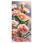 Открытка " Праздник " 410 Евро Без названия- Розовые розы с ленточкой, 97*204мм, без отделки