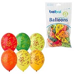 Шар латексный шелкография 14"/36см 1 Сентября! Листья, ассорти из 6 цветов, 1 дизайна