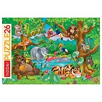 Пазлы " Hatber "  26элементов В джунглях 30*20см, в рамке, картонная упаковка