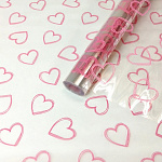 Упаковочная пленка " Миленд " 70см*7,5м Сердечки контурные, розовые, в рулоне, 40мкм, прозрачная