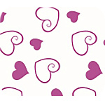 Упаковочная бумага тишью " deVente " 70*50см, Розовые сердца на белом фоне, 5 листов, 17г/м2, пластиковый пакет, европодвес