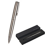 Ручка подарочная шариковая автоматическая " Bruno Visconti " Sorrento синяя 1,0мм, толщина письма 0,7мм, поворотный механизм, корпус- металл, покрытие прозрачный лак, цвет корпуса вороненая сталь, металлический клип, подарочная упаковка