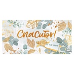 Конверт для денег " Открытая планета " 445 Спасибо. От всей души! 168*84мм, фольга золотая, глянцевый уф-лак