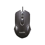 Мышь " FaisON " Enter M-21 проводная оптическая, 3 кнопки, черная, 1000 DPI, кабель USB 1,2м