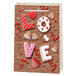 Пакет бумажный " Мир открыток " 13,5*18*6см Love, ламинированный