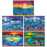 Альбом А4 12л " Hatber VK " Дельфины "(ассорти), на скобе, обложка- офсетная бумага, блок- офсет 100г/м2, 5 дизайнов