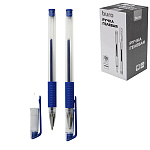 Ручка гелевая " Buro " Urgent, синяя, 0,5мм, пулевидный пишущий узел, пластиковый корпус, резиновый держатель, сменный стержень 130 мм, картонная упаковка